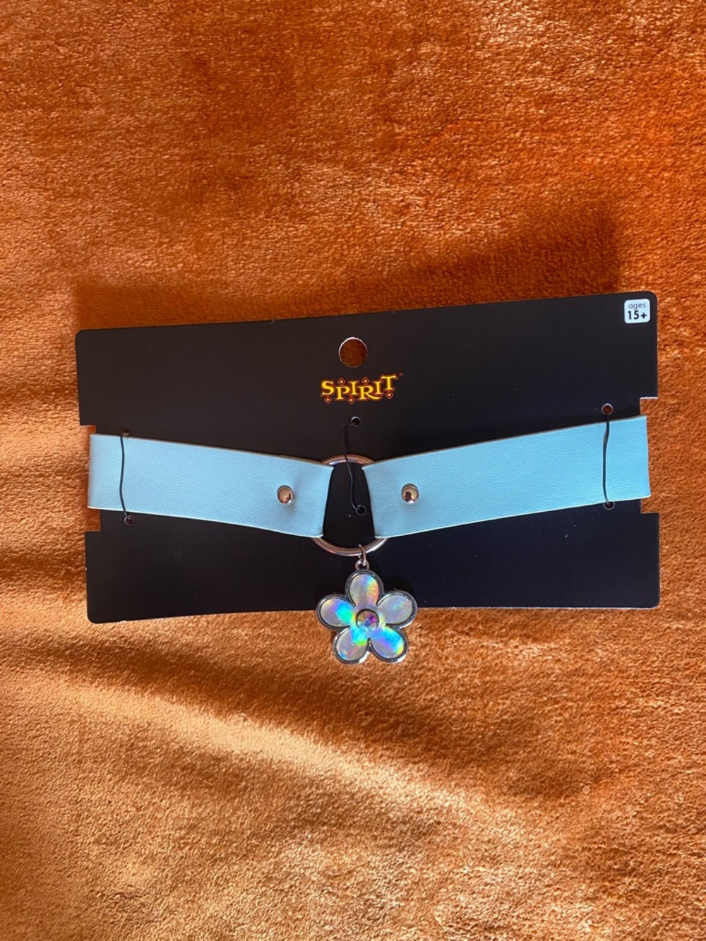 Spirit Halloween Light Blue Flower Pendant Choker